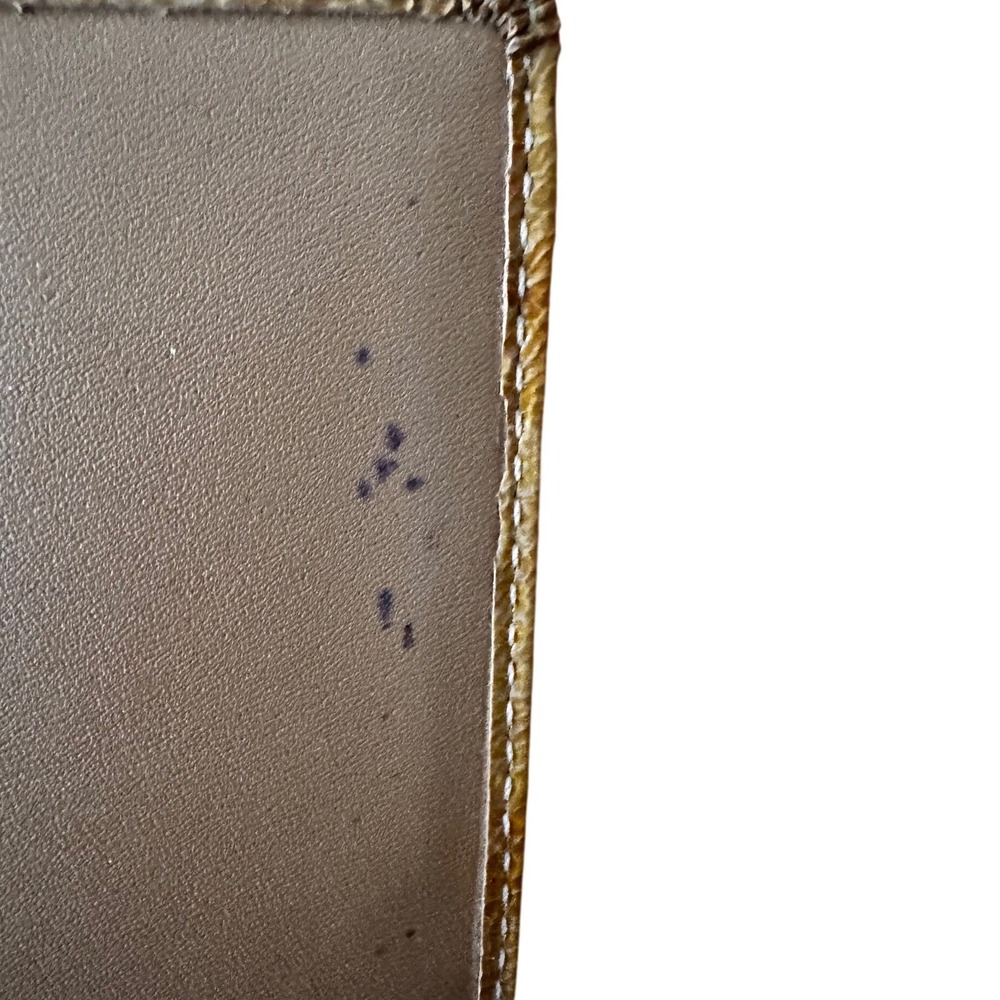 Coach Brown Signature C Jacquard Leather Trim Checkbook Cover 6.75x3.75 Prelove - Picture 7 of 9